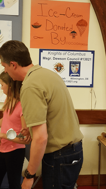 The Knights donated the ice cream for this great event.